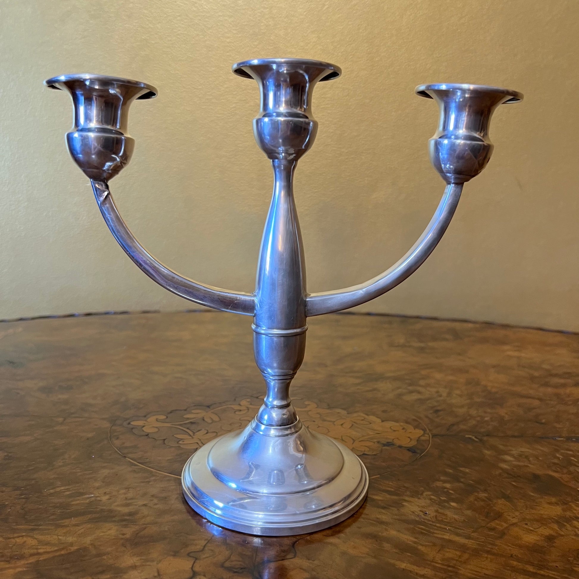 American Sterling Silver Three Branch Candlestick