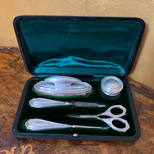 Antique Birmingham Sterling Silver Manicure Set