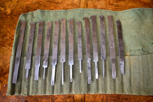 Antique  Carpenter's Plane Irons set of 13