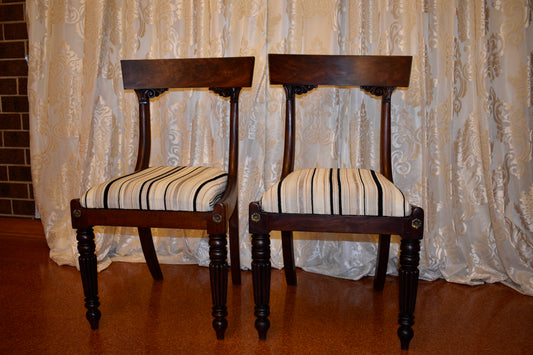 Antique English Mahogany Pair of Chairs