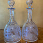 Antique Etched Glass  Decanters 