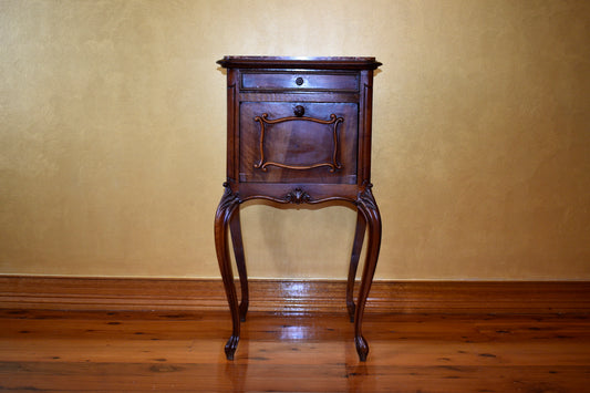 Antique French Louise XV Marble Topped Side Table