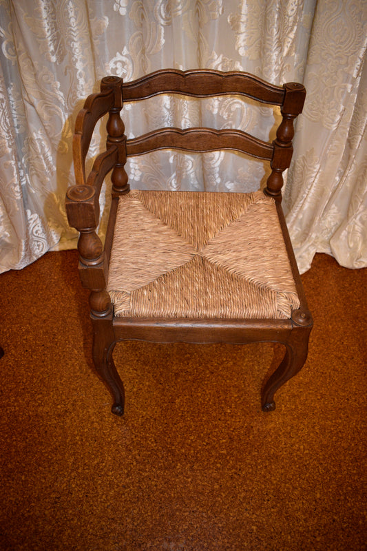 Antique French Oak Corner Chair