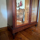 Antique French Walnut Two Mirror Draw Armoire 