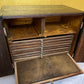 Antique Fruitwood Two Door Document Compartment Cupboard