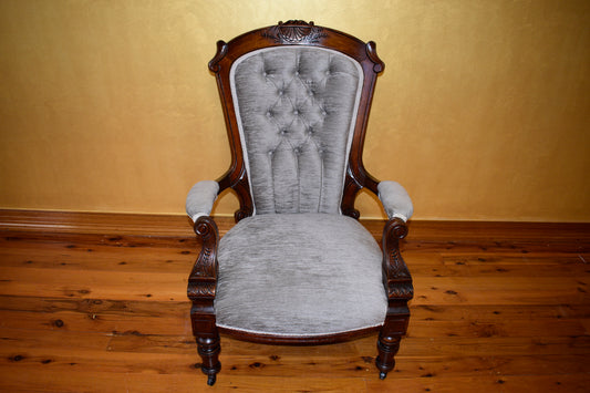 Antique Grandfather Silver Chair