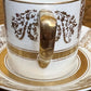 Antique Johnson Bros Victorian Gold Print Demitasse Cups 