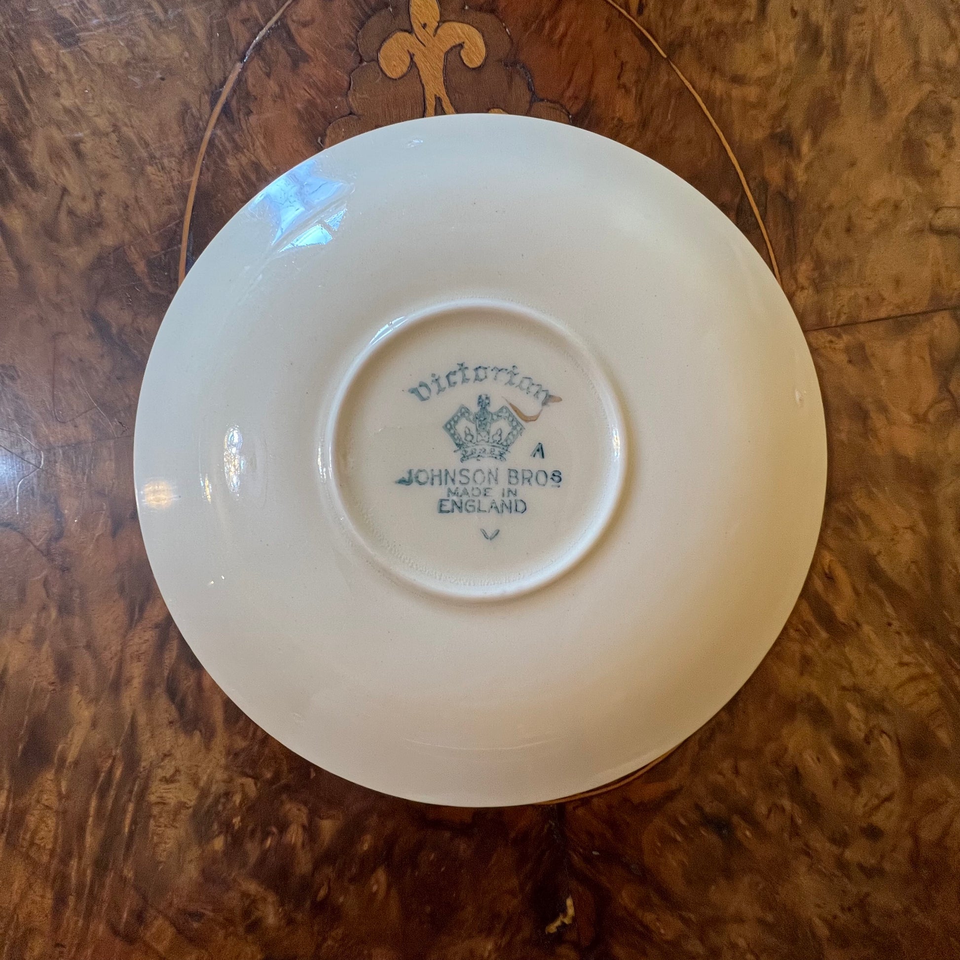 Antique Johnson Bros Victorian Gold Saucer 