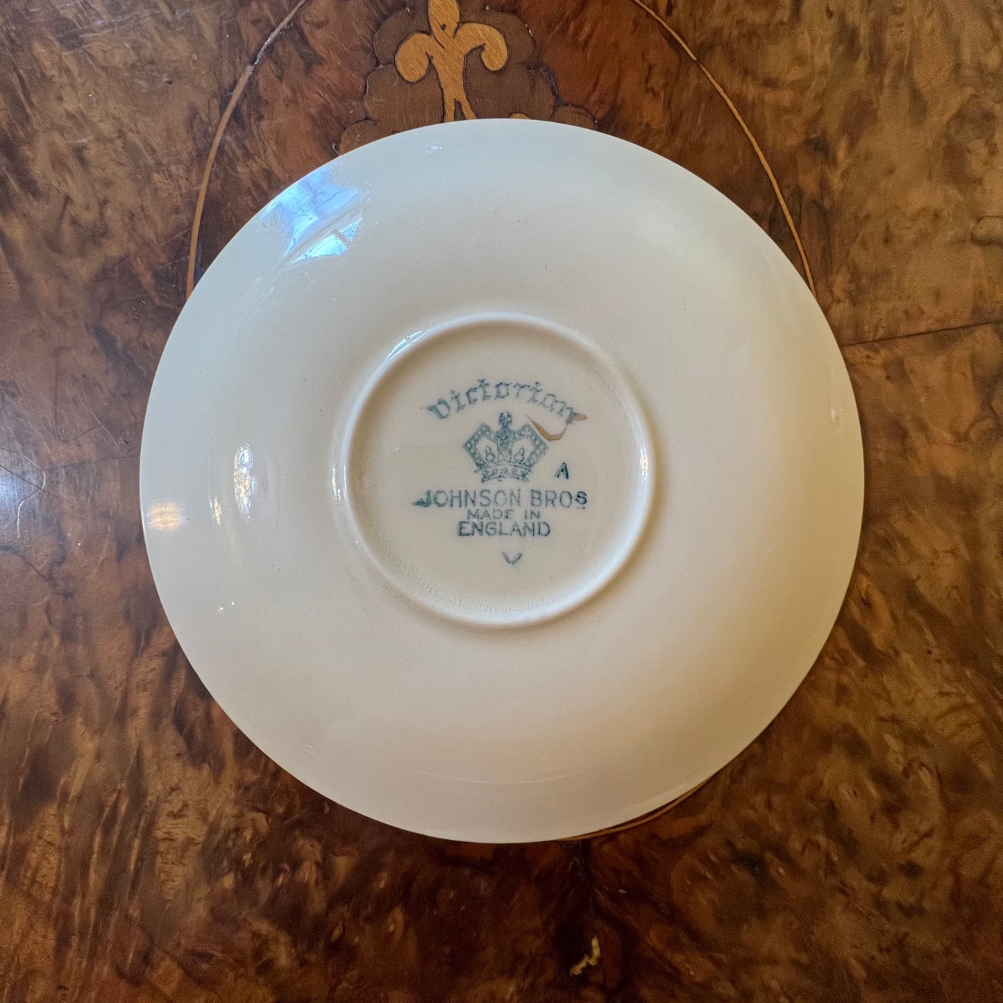 Antique Johnson Bros Victorian Gold Tea Cup Saucer Plate