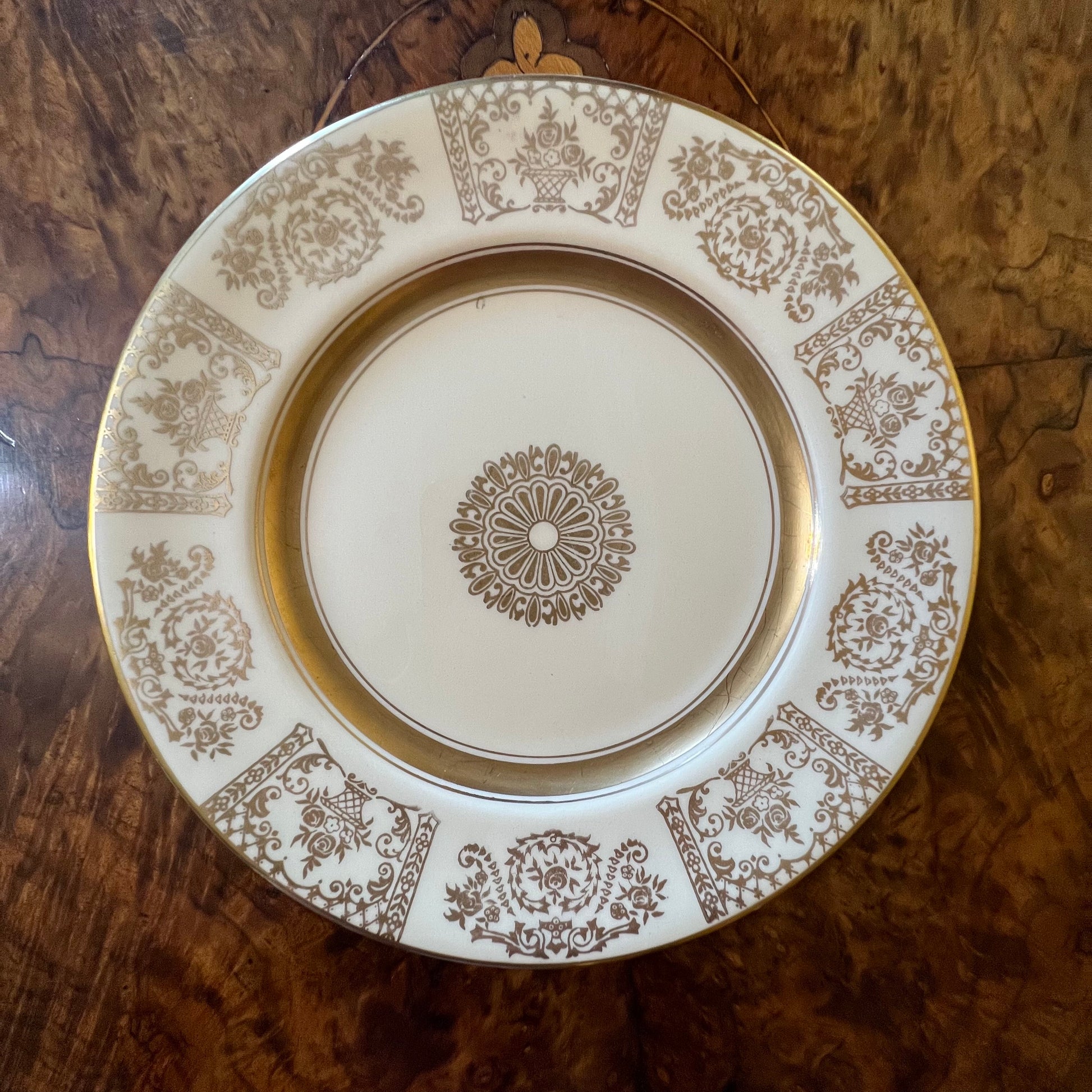 Antique Johnson Bros Victorian Gold Tea Cup Side Plate
