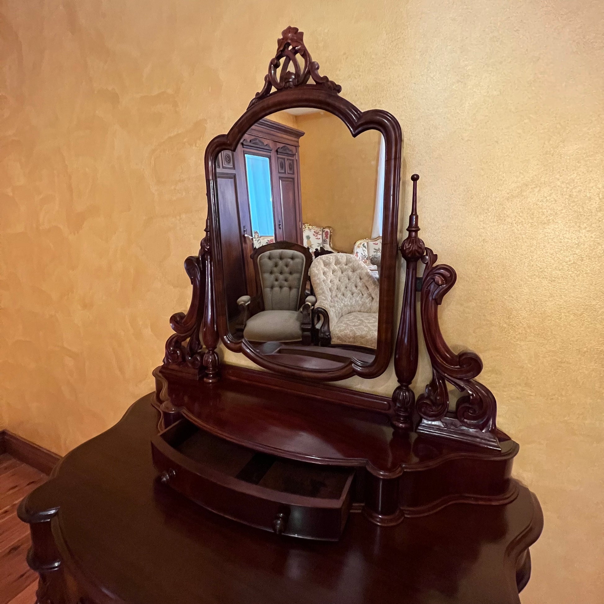 Antique Mahogany Dressing Table Mirror 