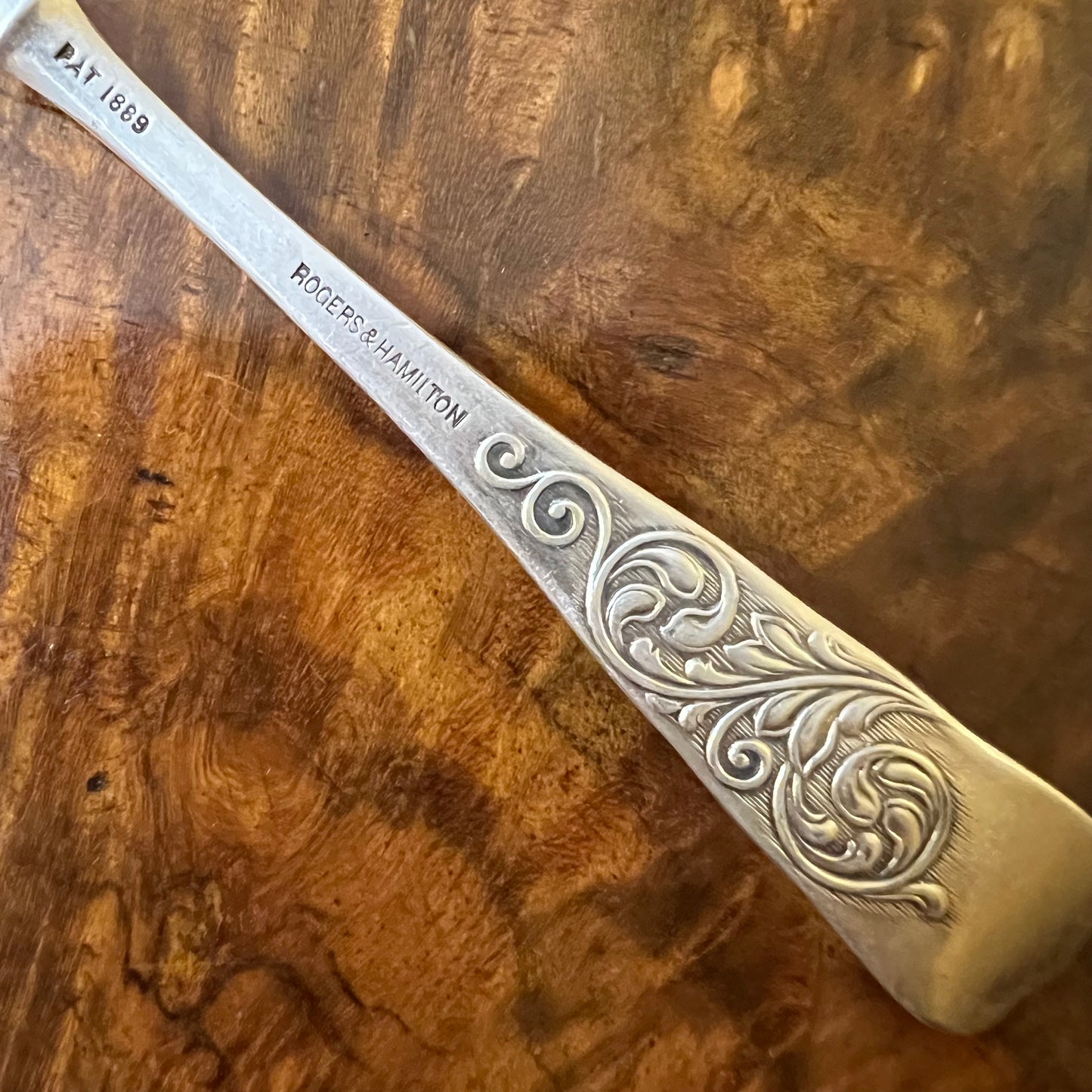 Antique Rogers & Hamilton 1889 Silver Plated Pickle Fork 