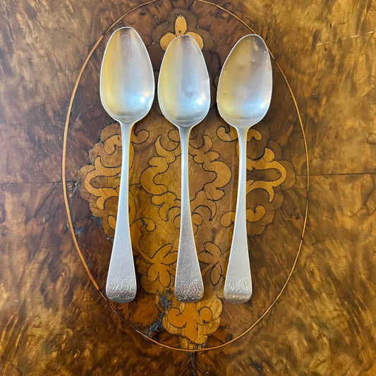 Antique Sterling Silver Tea Spoons Set Of 3