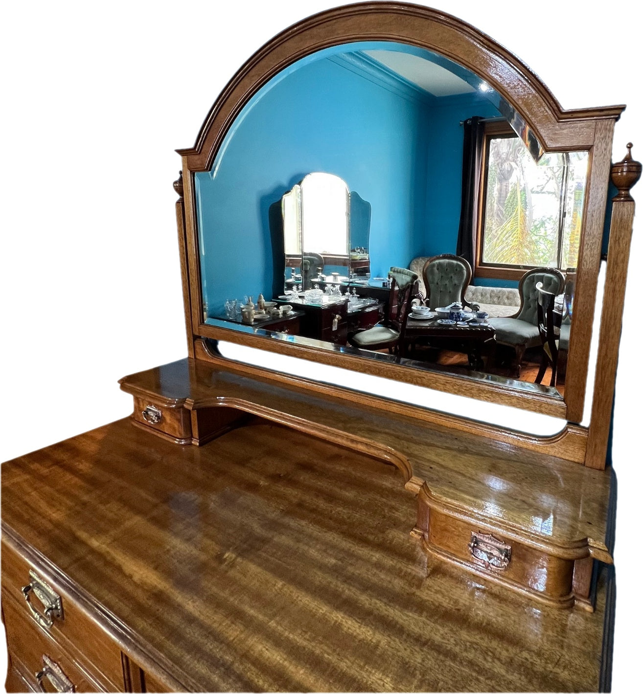 Antique Tasmanian Oak Dressing Table With Mirror 