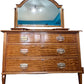 Antique Tasmanian Oak Dressing Table With Mirror  Drawers 