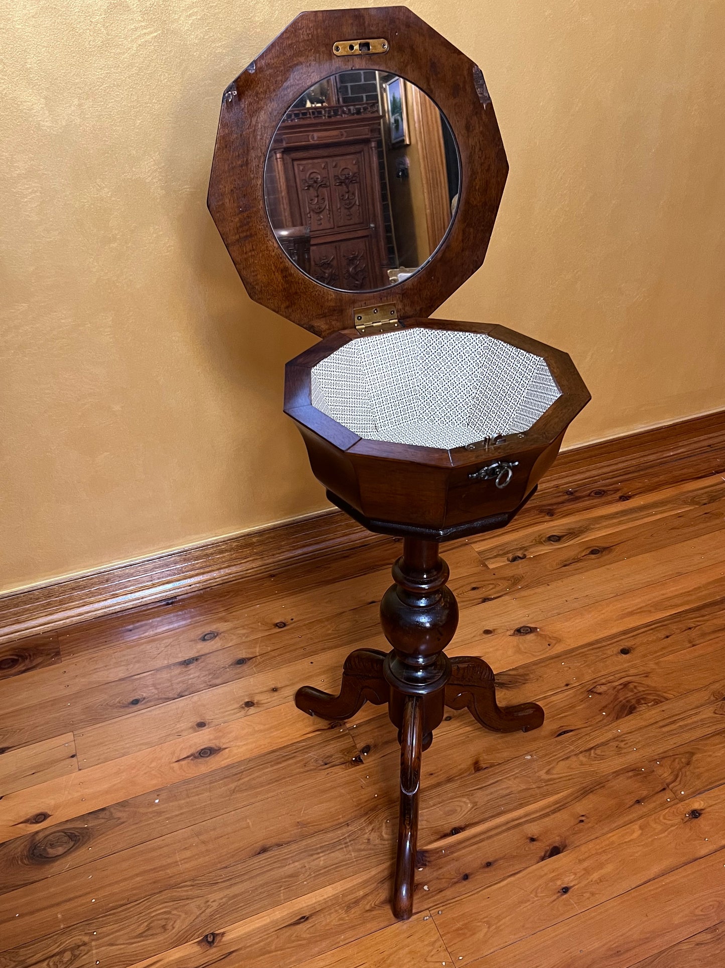 Antique Walnut Sewing Box