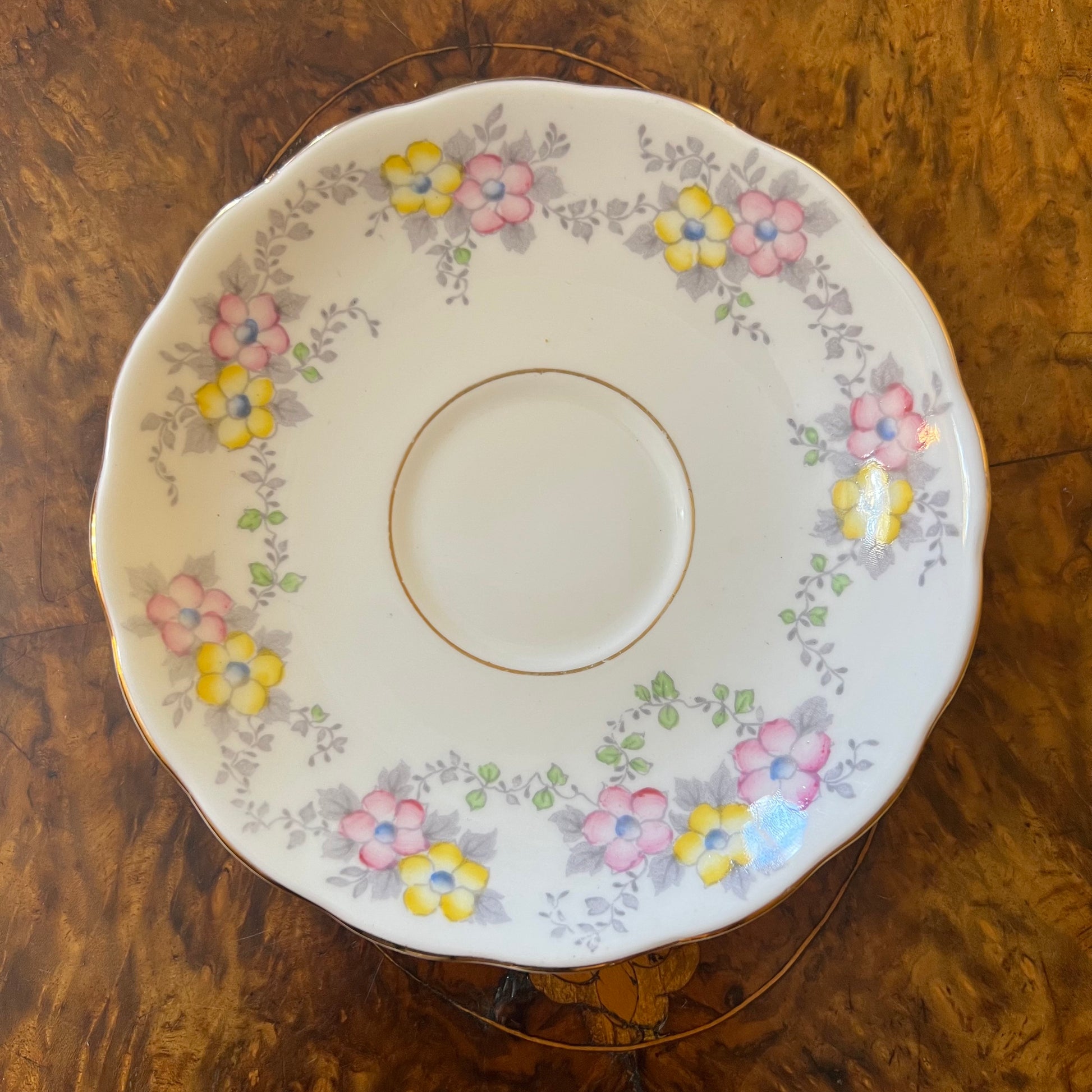 Colclough Pink Floral Saucer 