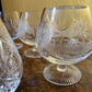 Crystal Birds Etched Brandy Glasses 