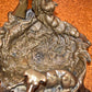 Antique French Brass Umbrella Holder with Resting Dog Hunting Scene