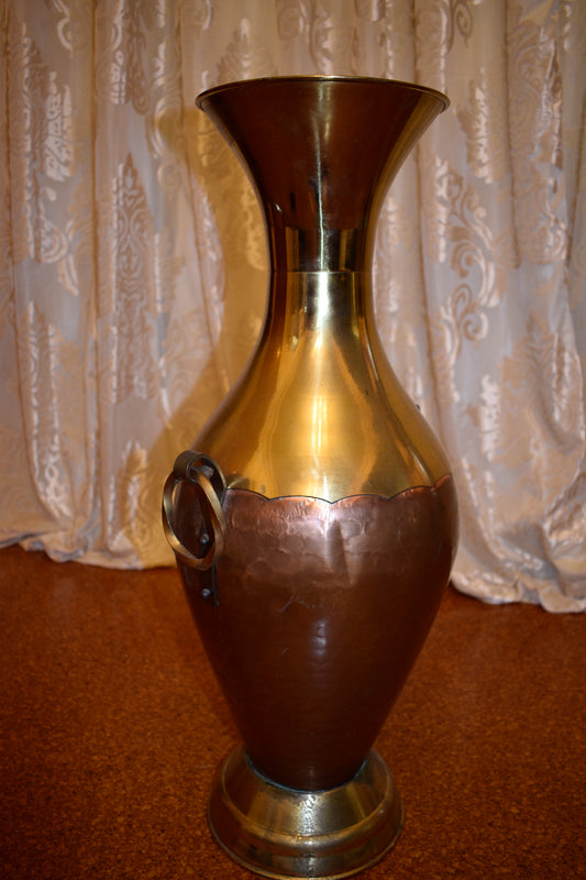 Antique Brass & Copper Twin Handle Urn