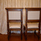 Antique French Walnut Gold Print Chairs Pair
