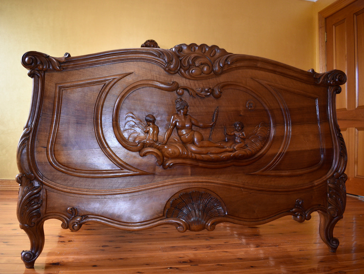 Antique French Detailed Carved Bed