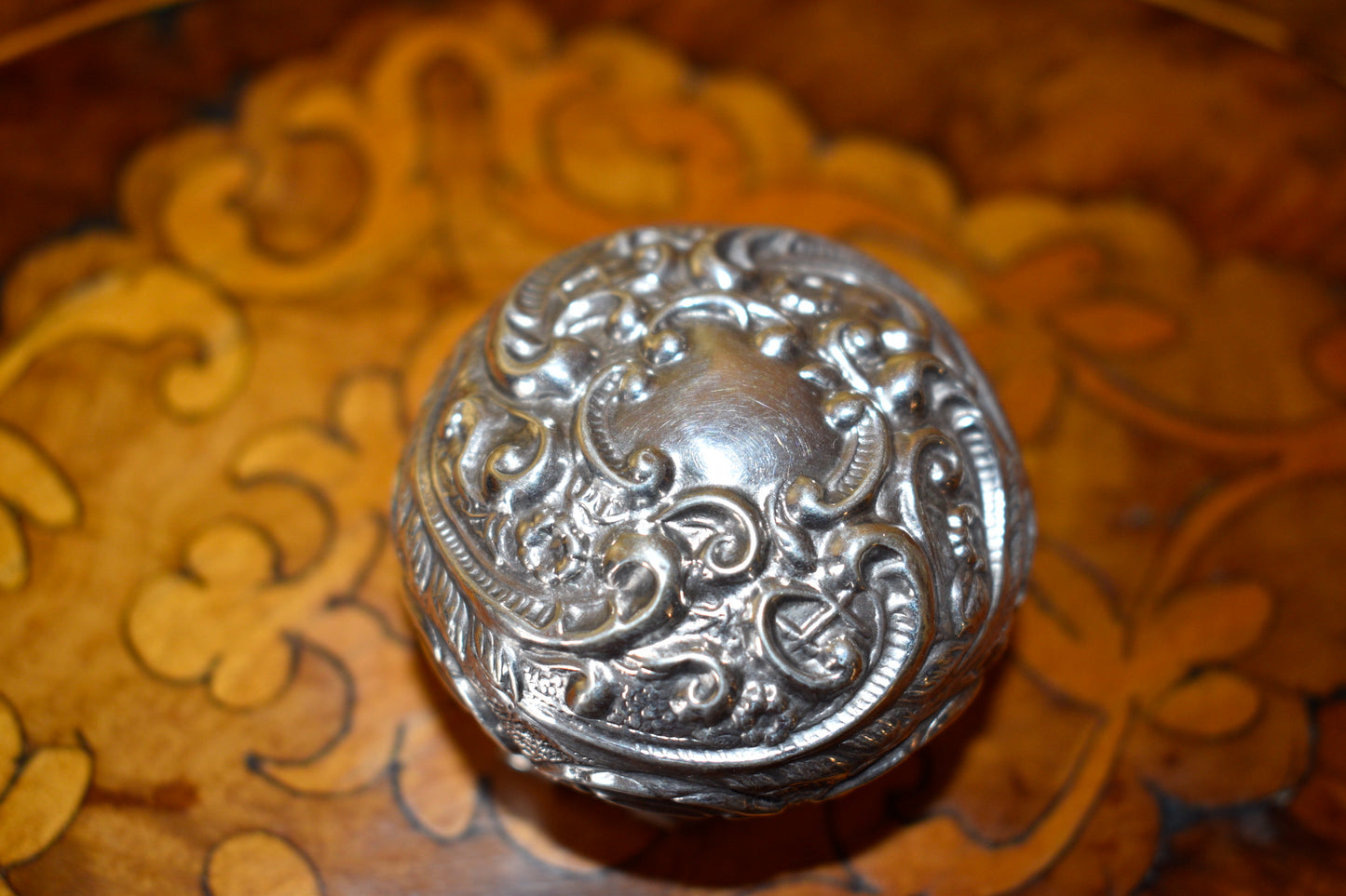 Antique Silver Topped Dressing Table Pieces
