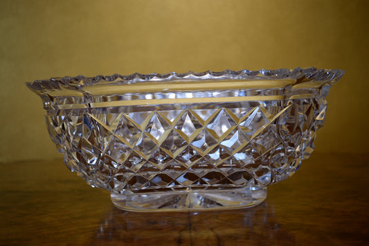 Antique Crystal Cut Fruit Bowl