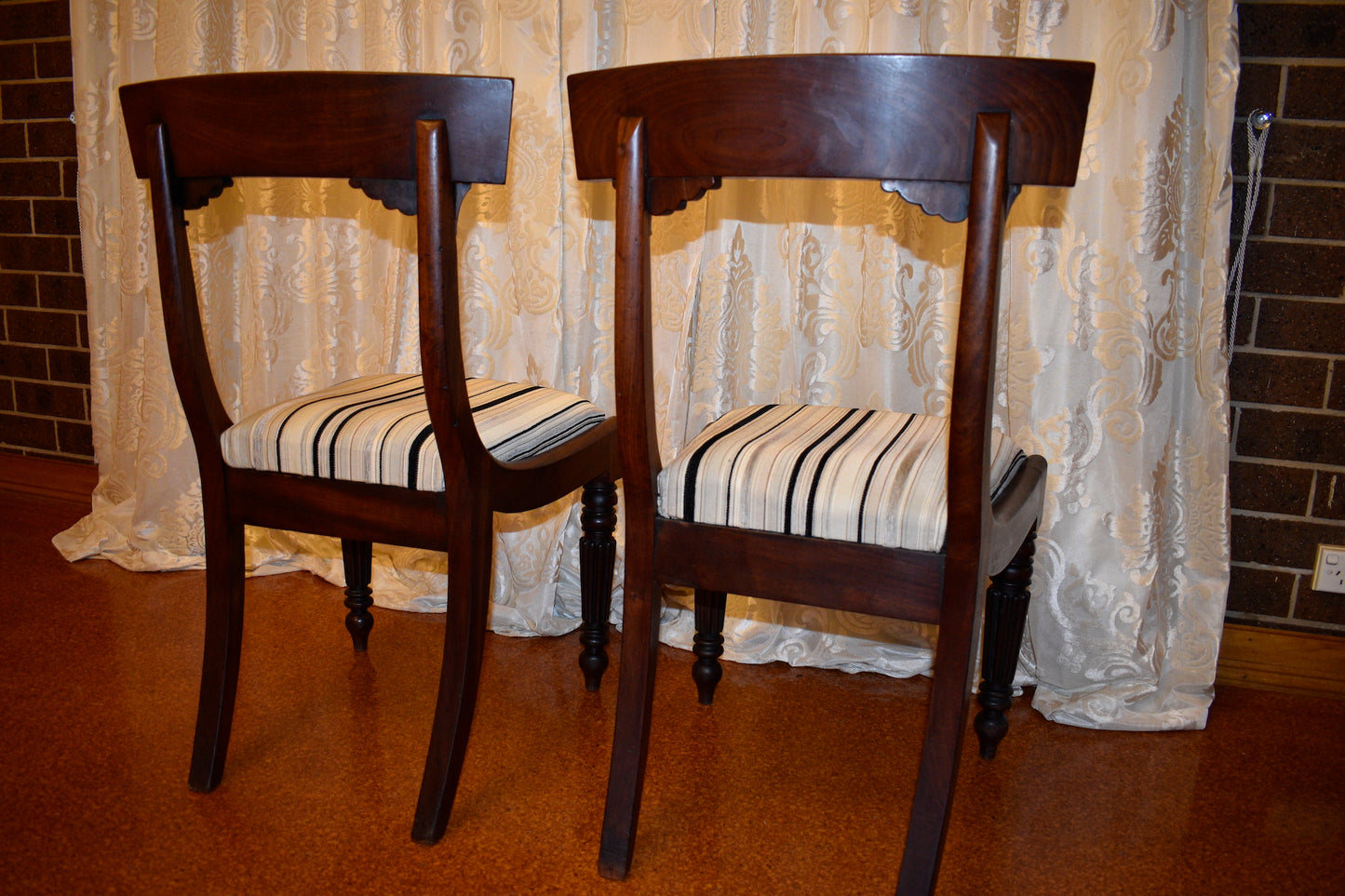 Antique English Mahogany Pair of Chairs
