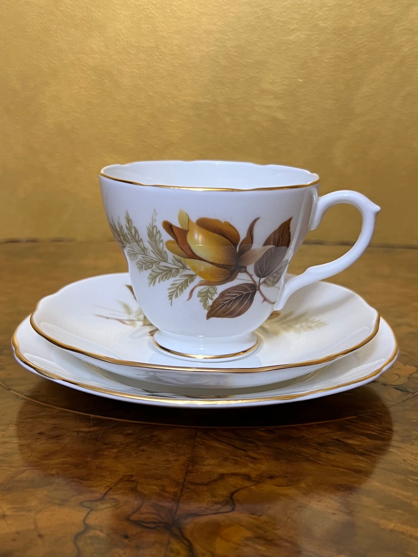 Duchess Yellow Rose Tea Cup Trio Set