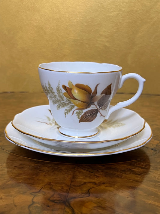 Duchess Yellow Rose Tea Cup Trio Set