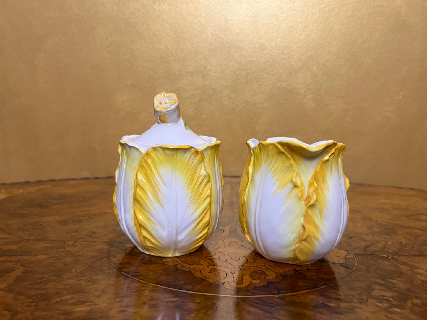 ESD Yellow Flower Milk & Sugar Bowls 