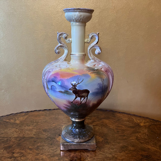 Early 20th Century H Morris Dear Print Large Vase