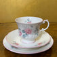 Elizabethan Staffordshire Pink Rose Tea Cup Trio Set