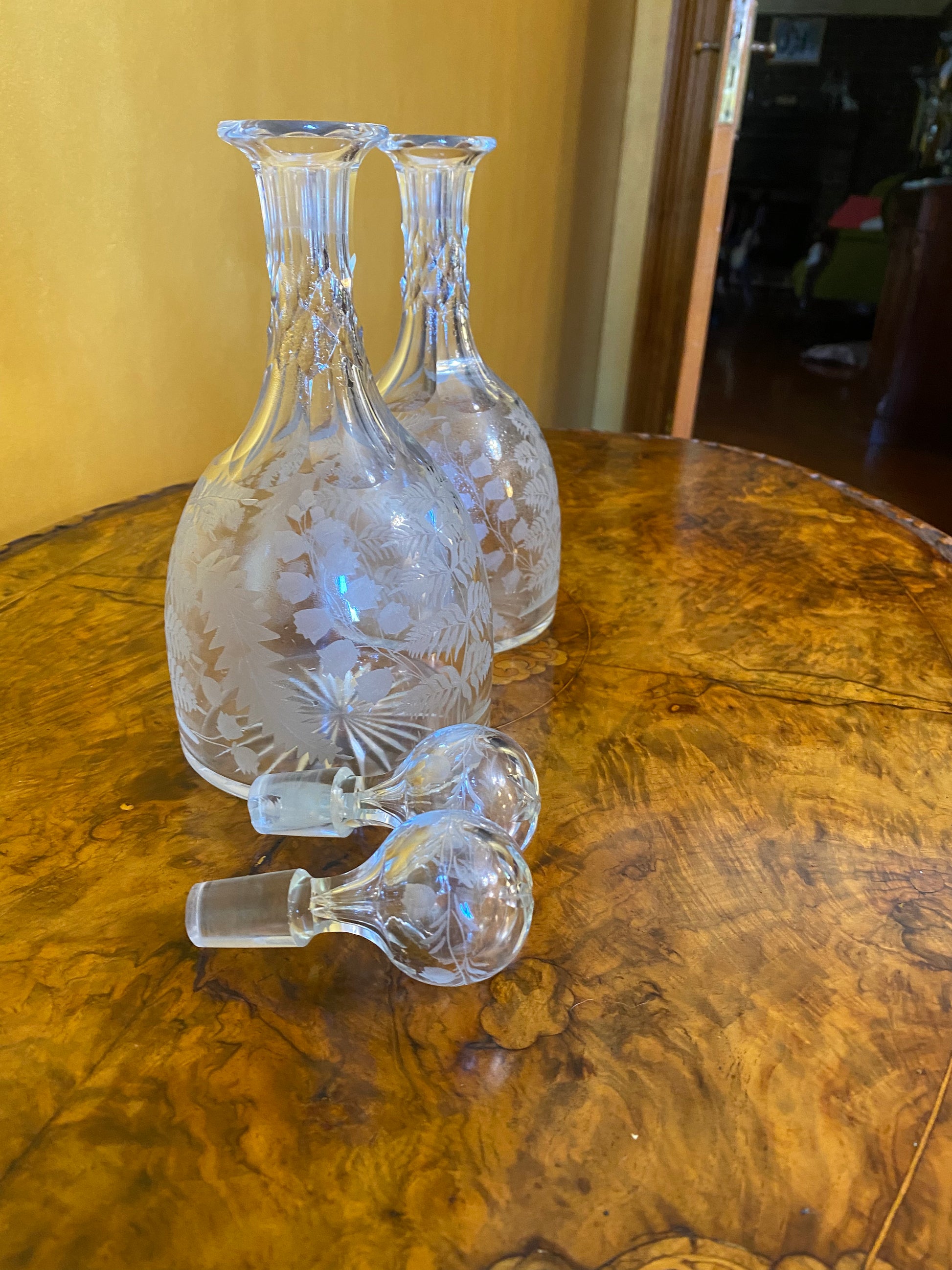 Etched Glass Decanters 