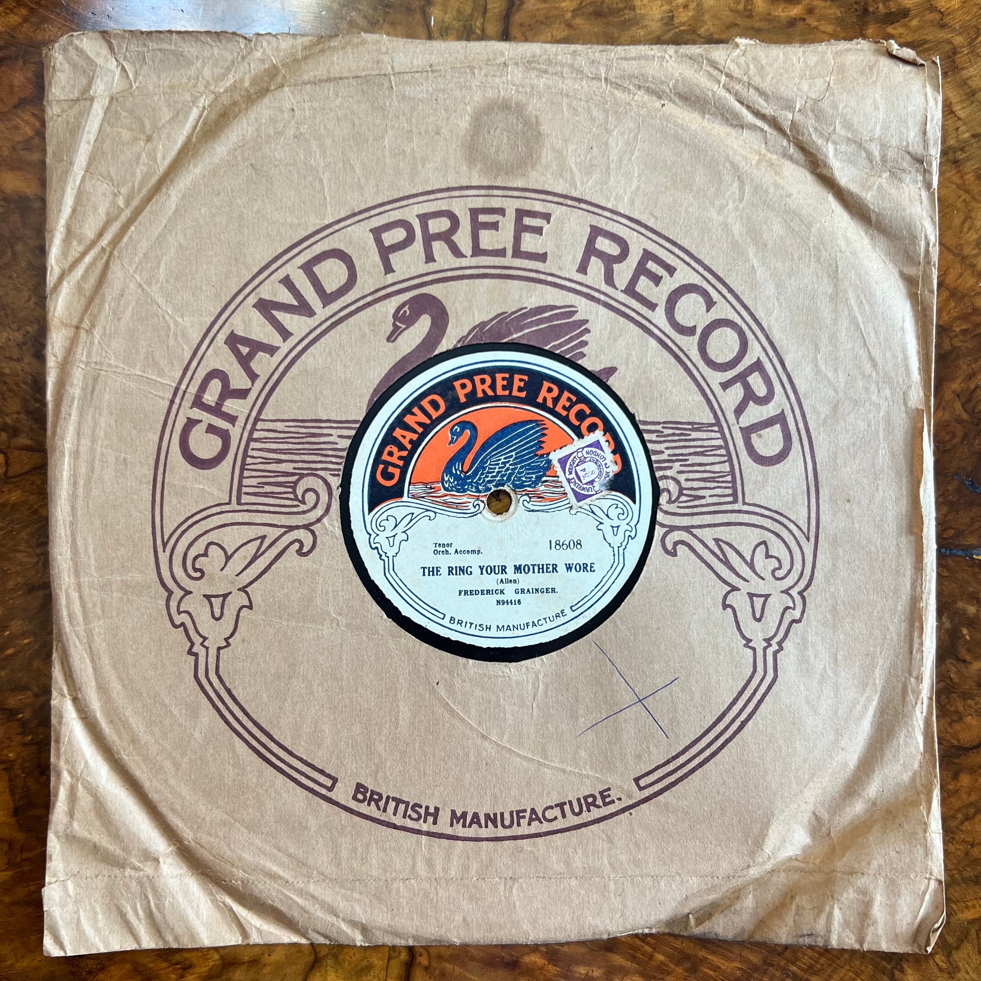 Frederick Grainger The Tears Of An Irish Mother/ The Ring Your Mother Wore Record