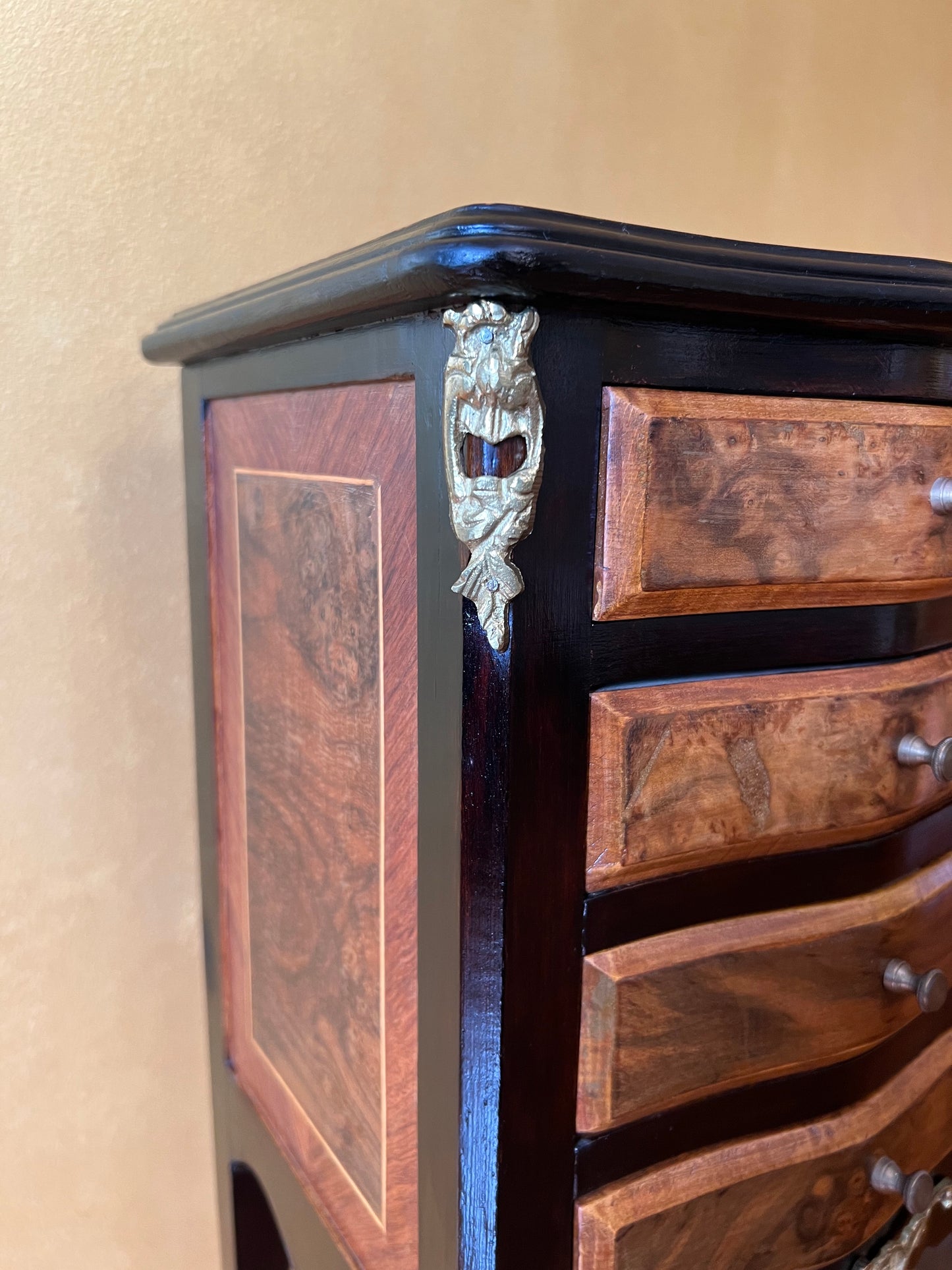 French Burr Walnut  Drawers Table