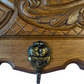 French Carved Detail Oak Coat Rack
