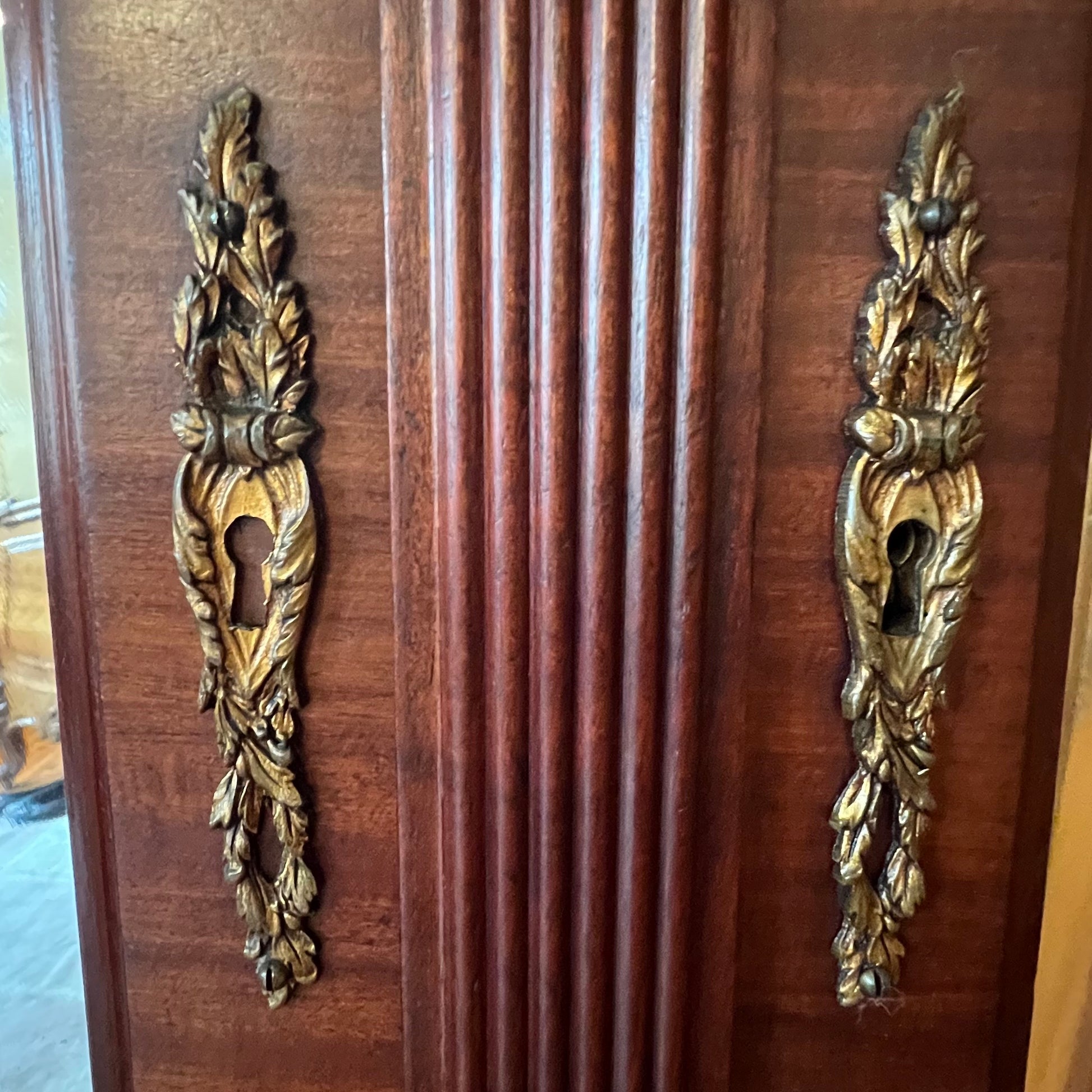 French Walnut Two Mirror Draw Armoire 