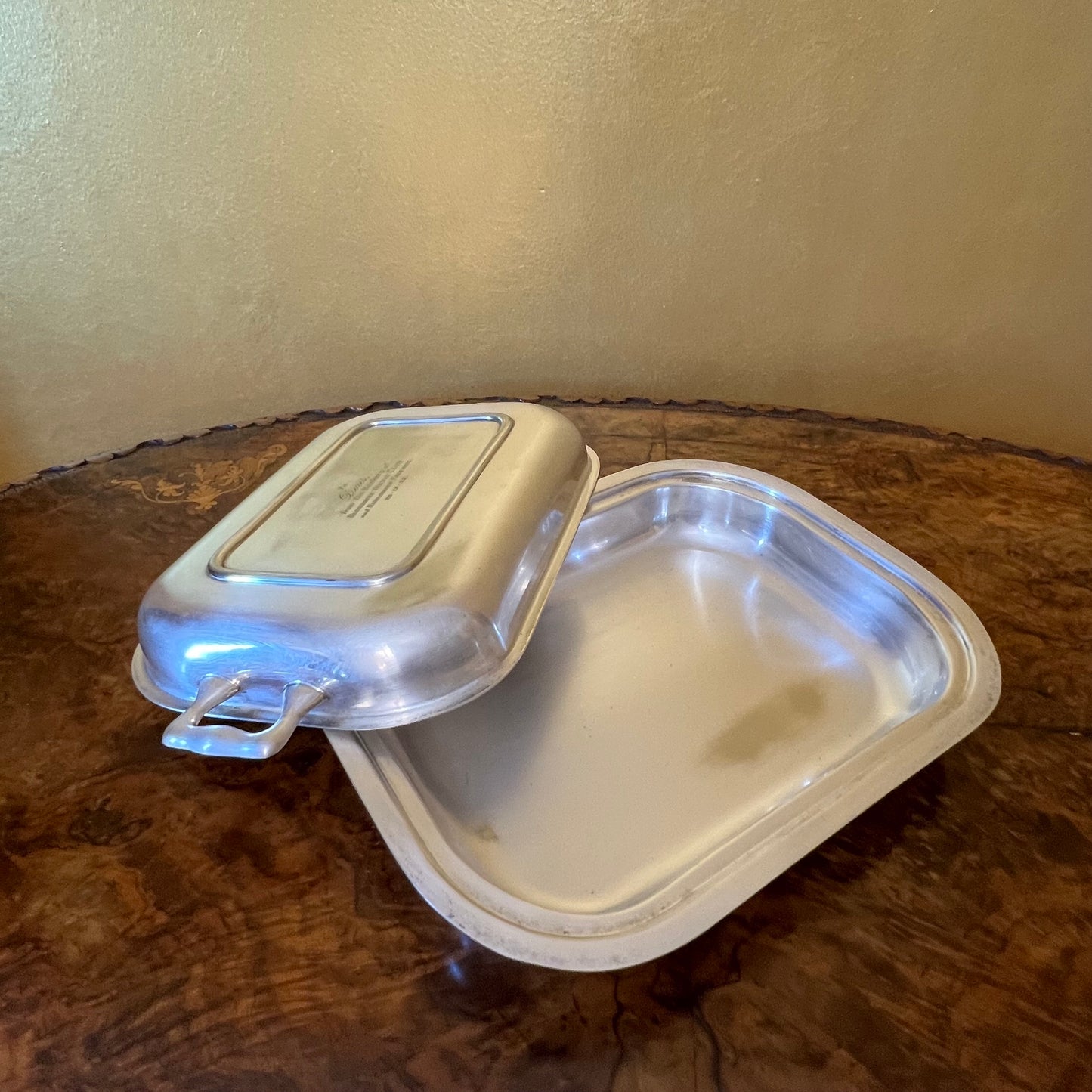 Hechworth Engraved Silver Plated Serving Tray with Lid