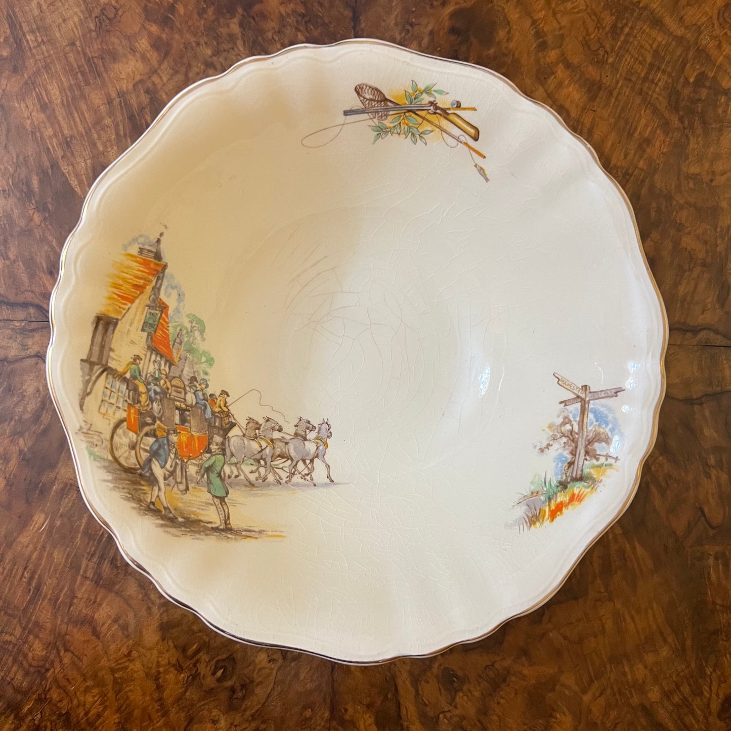 Vintage J & G Meakin Sunshine Town Print Large Bowl