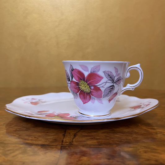 Vintage Royal Vale Pink Floral Tea Cup Tennis Set