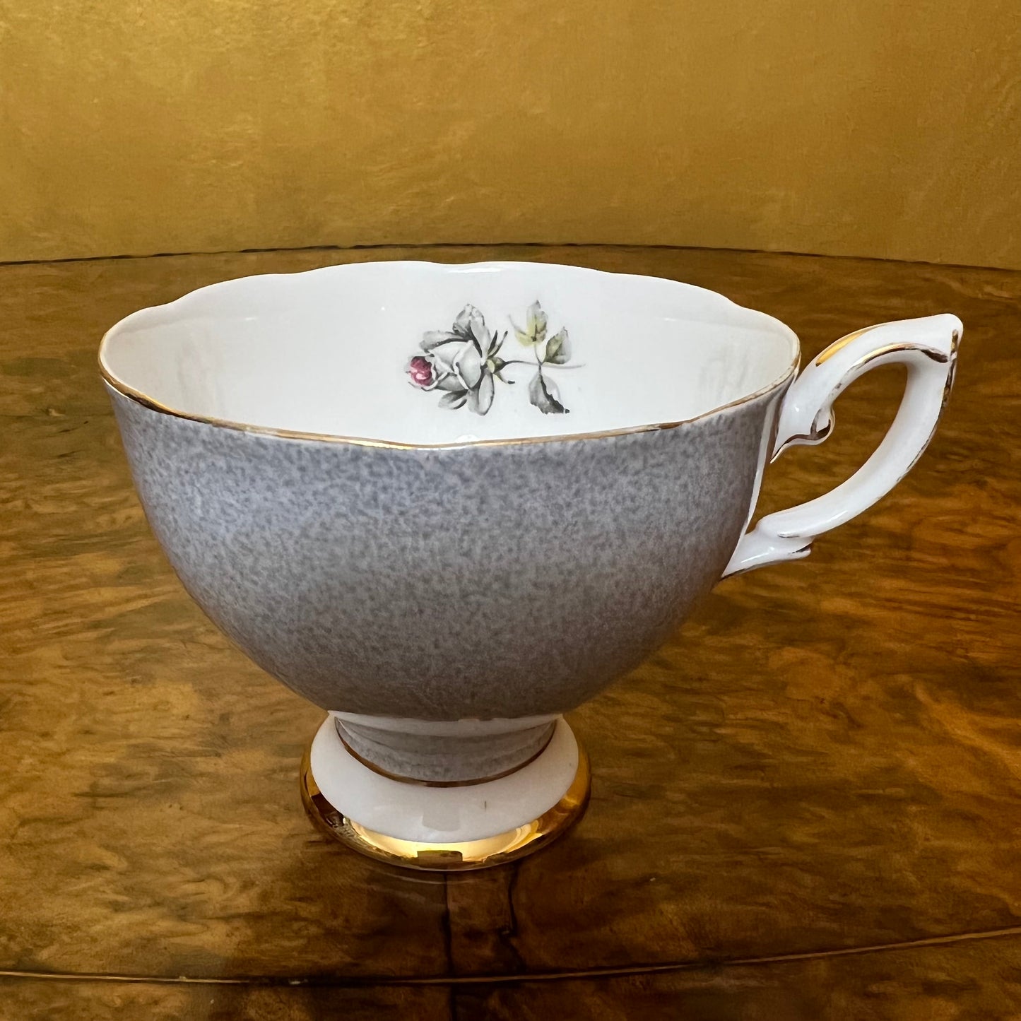 Royal Standard Grey Floral Tea Cup Tennis Set