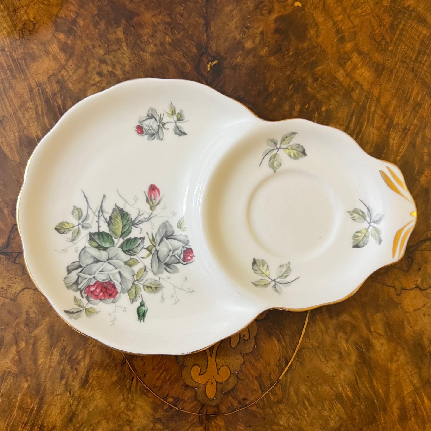 Royal Standard Grey Floral Tea Cup Tennis Set