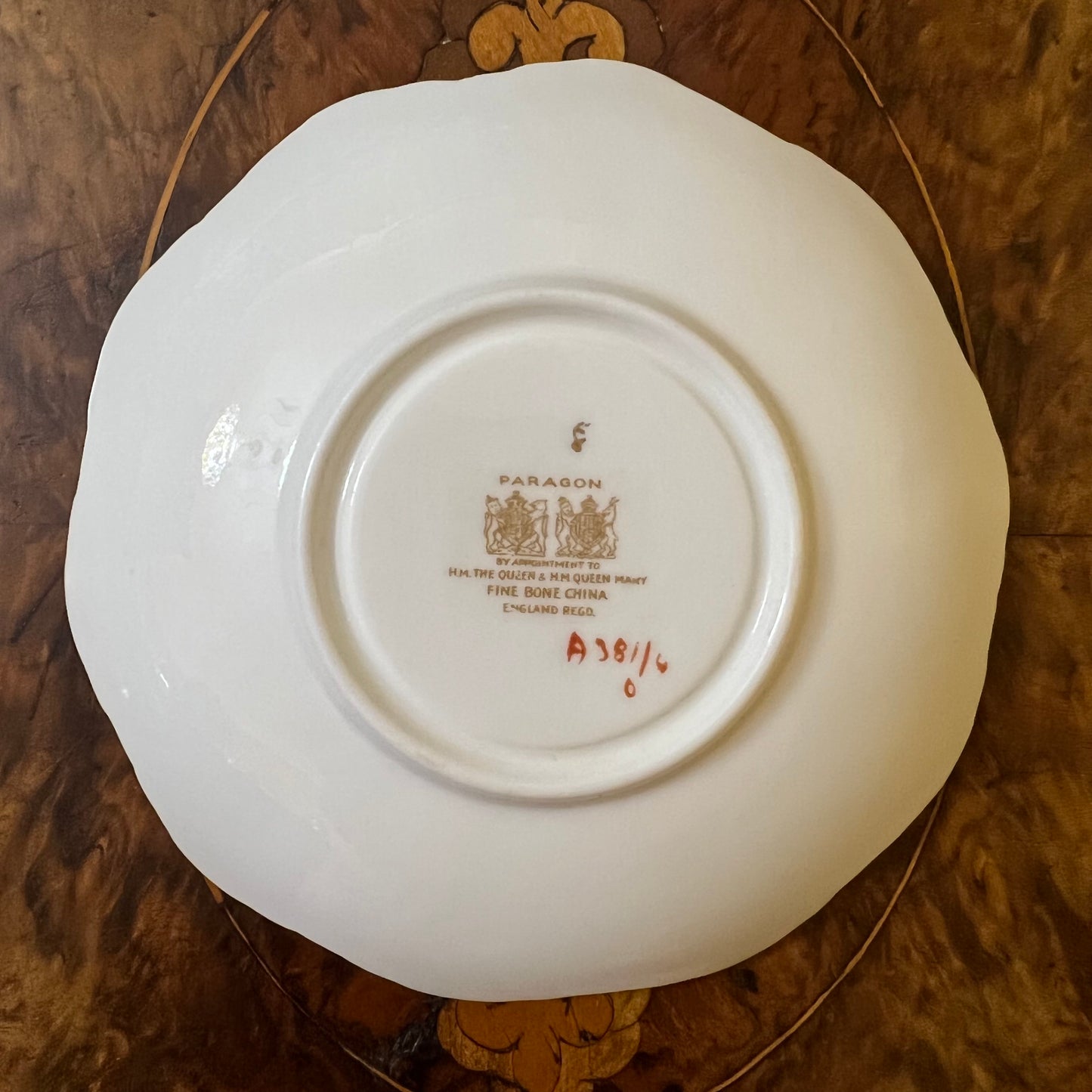 Vintage Paragon By Appointment To HM The Queen & HM Queen Mary Pink Saucer