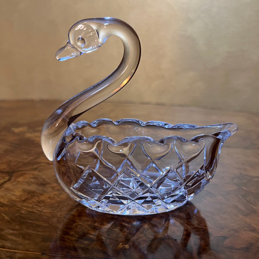 Vintage Crystal Swan Small Bowl Ornament