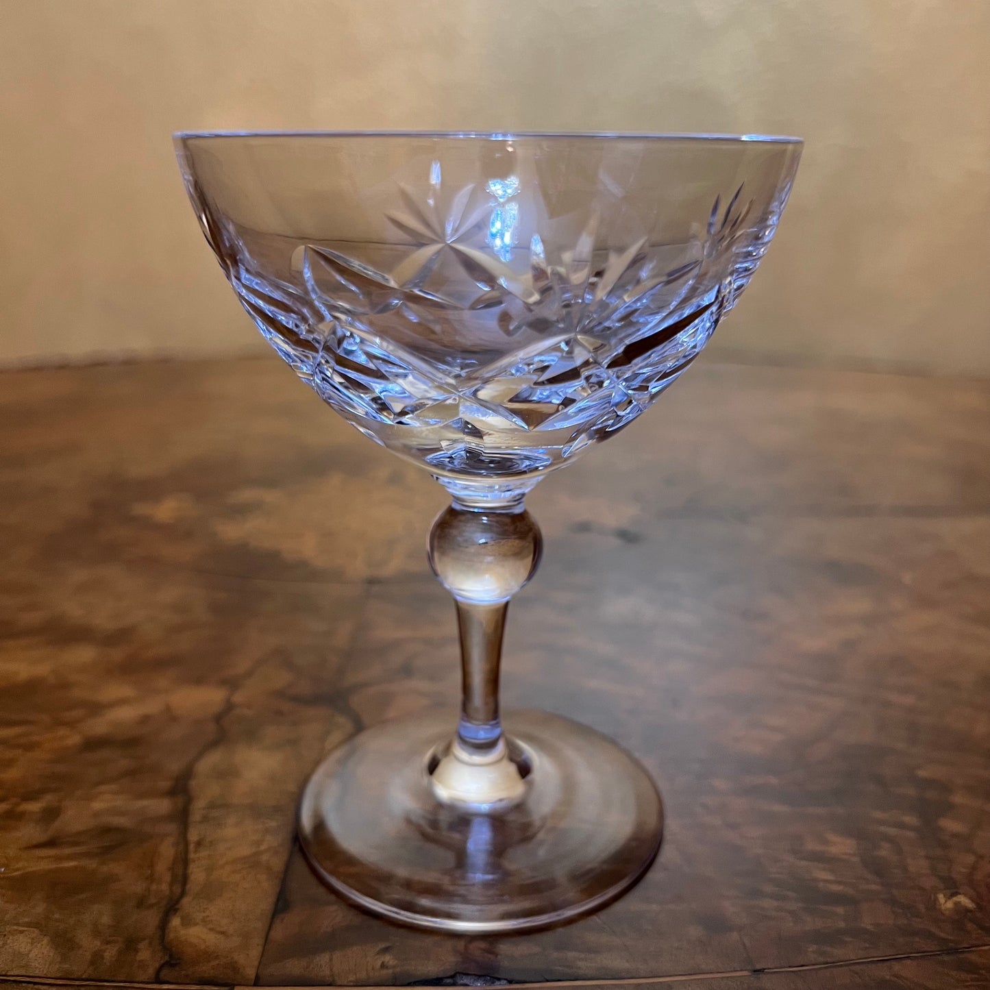 Vintage Crystal Champagne Coupes Set Of Six