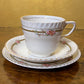 Vintage Johnson Bros Rose Print Tea Cup Trio Set