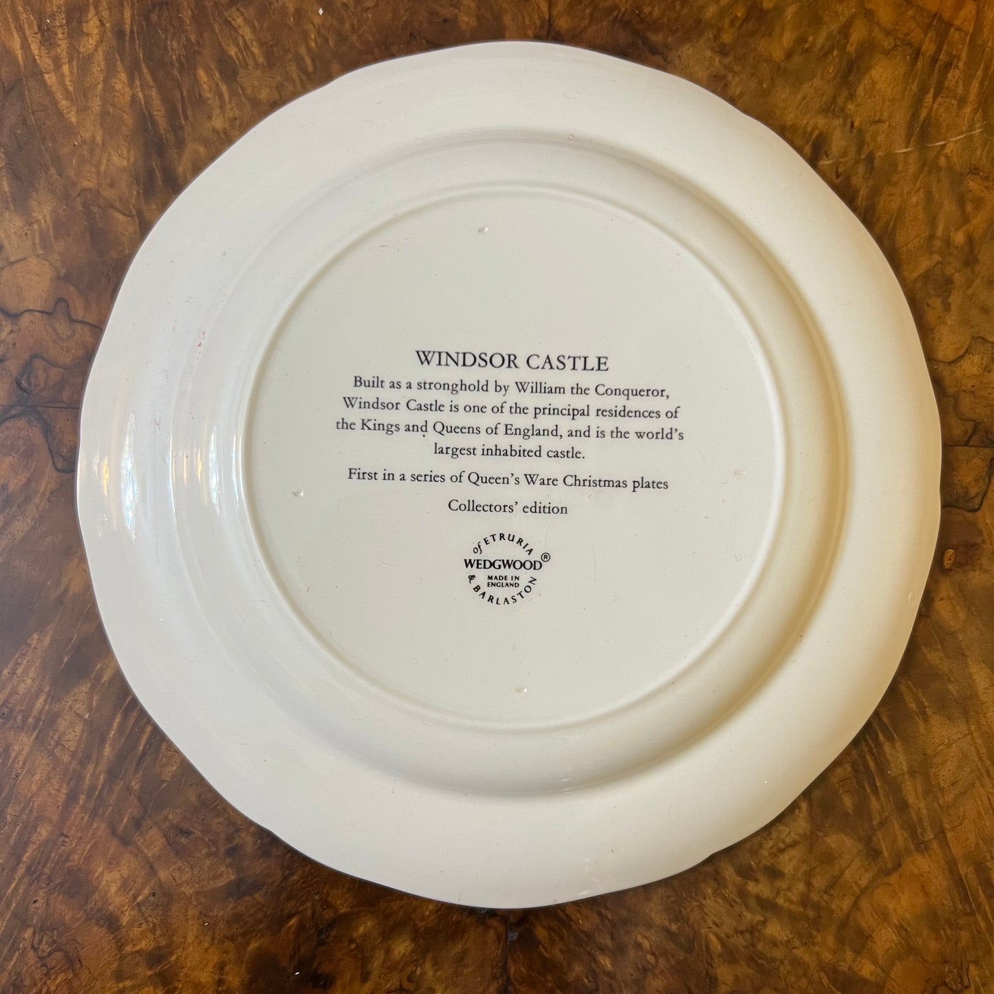 Wedgwood Christamas 1980 Windor Castle Collectors Plate