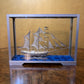 Vintage Chinese Filigree Ship In Case